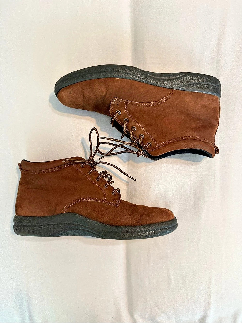 Naturalizer Vintage Brown Suede Leather Lace Up Comfort Ankle Boots 9N Narrow
